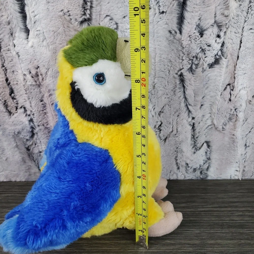 Toys R Us Plush‎ Macaw Parrot Bkue Yellow Green Plush Stuffed Animal Bird 9.5